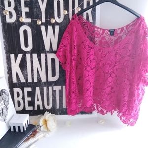 TORRID Hot Pink Lace Blouse